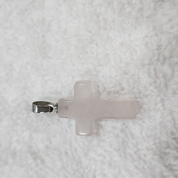 18K GOLD PLATED PINK CROSS PENDANT - Picture 3 of 3